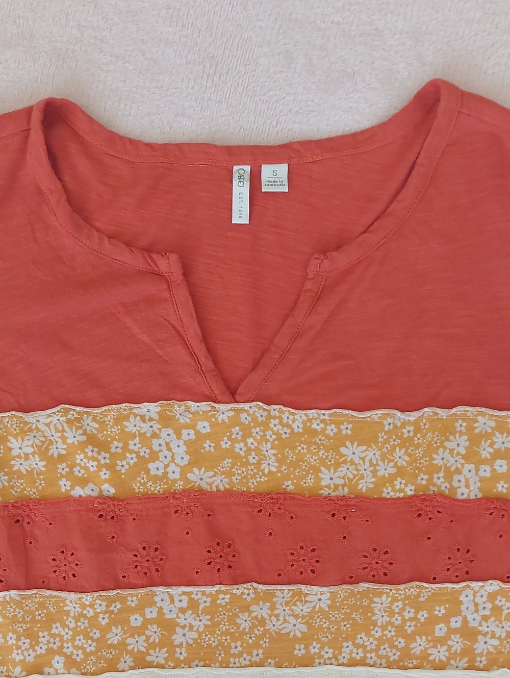 CATO Striped Mixed-Print Jersey Knit Top NWOT - Picture 4 of 10